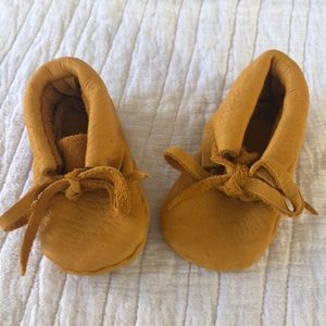 Vintage Leather Baby Booties